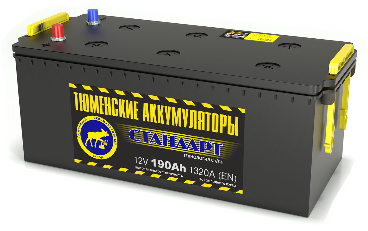 Батарея аккумуляторная Tyumen Battery Standard 190 Ач 1320А (прям/п. под конус)