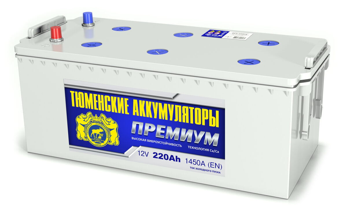 Батарея аккумуляторная Tyumen Battery Premium 220А/ч 1450А  (прям/п. под конус)