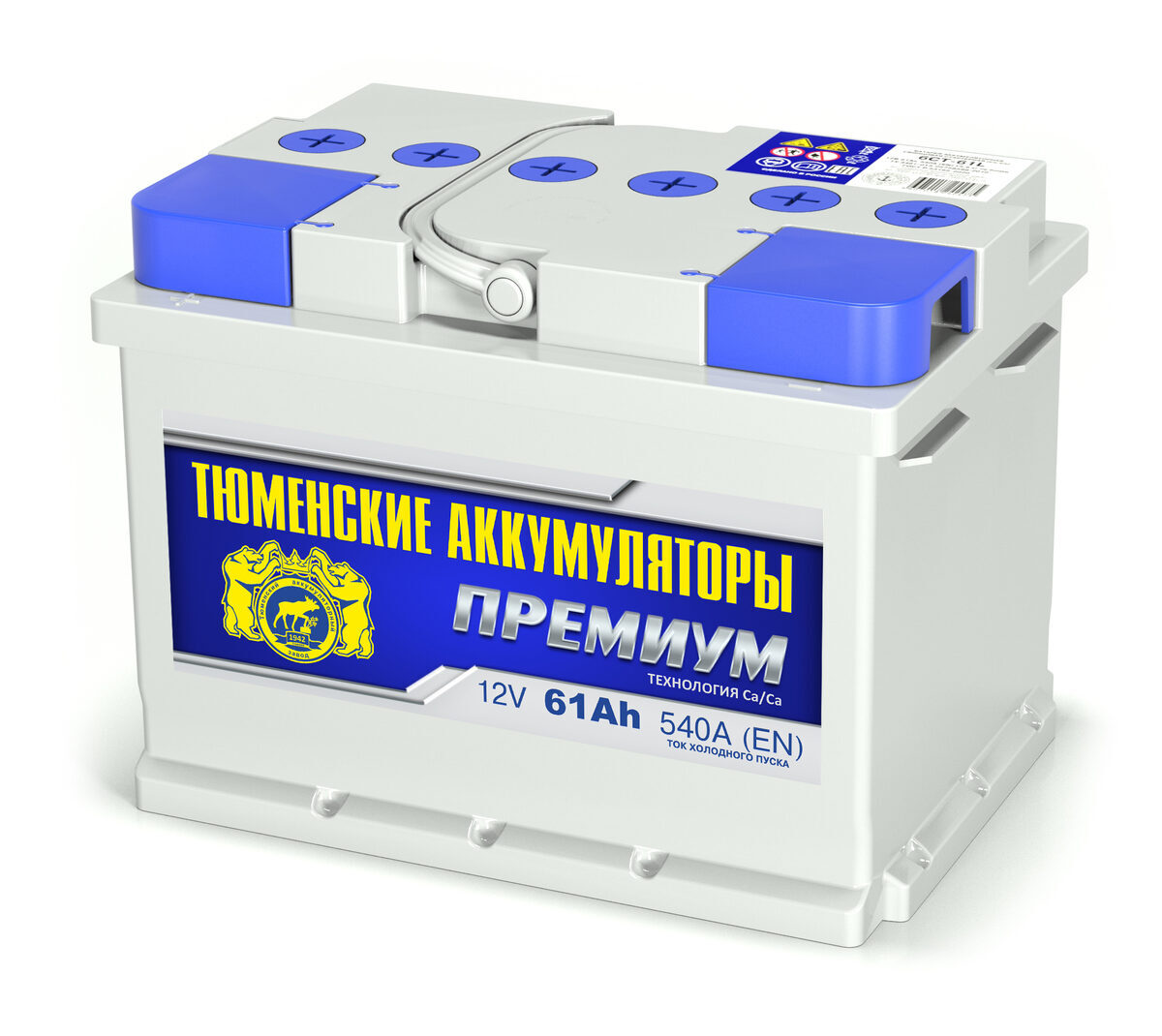 Батарея аккумуляторная Tyumen Battery Premium 61А/ч 540А (прям/п)